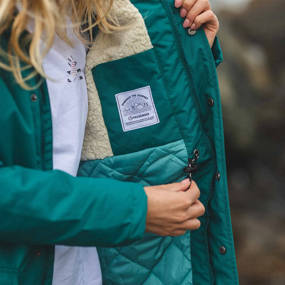 Cordova Bay Sherpa Lined Recycled Jacket - Storm Green