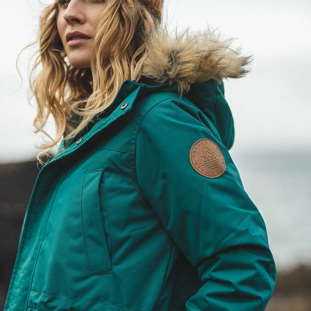 Cordova Bay Sherpa Lined Recycled Jacket - Storm Green