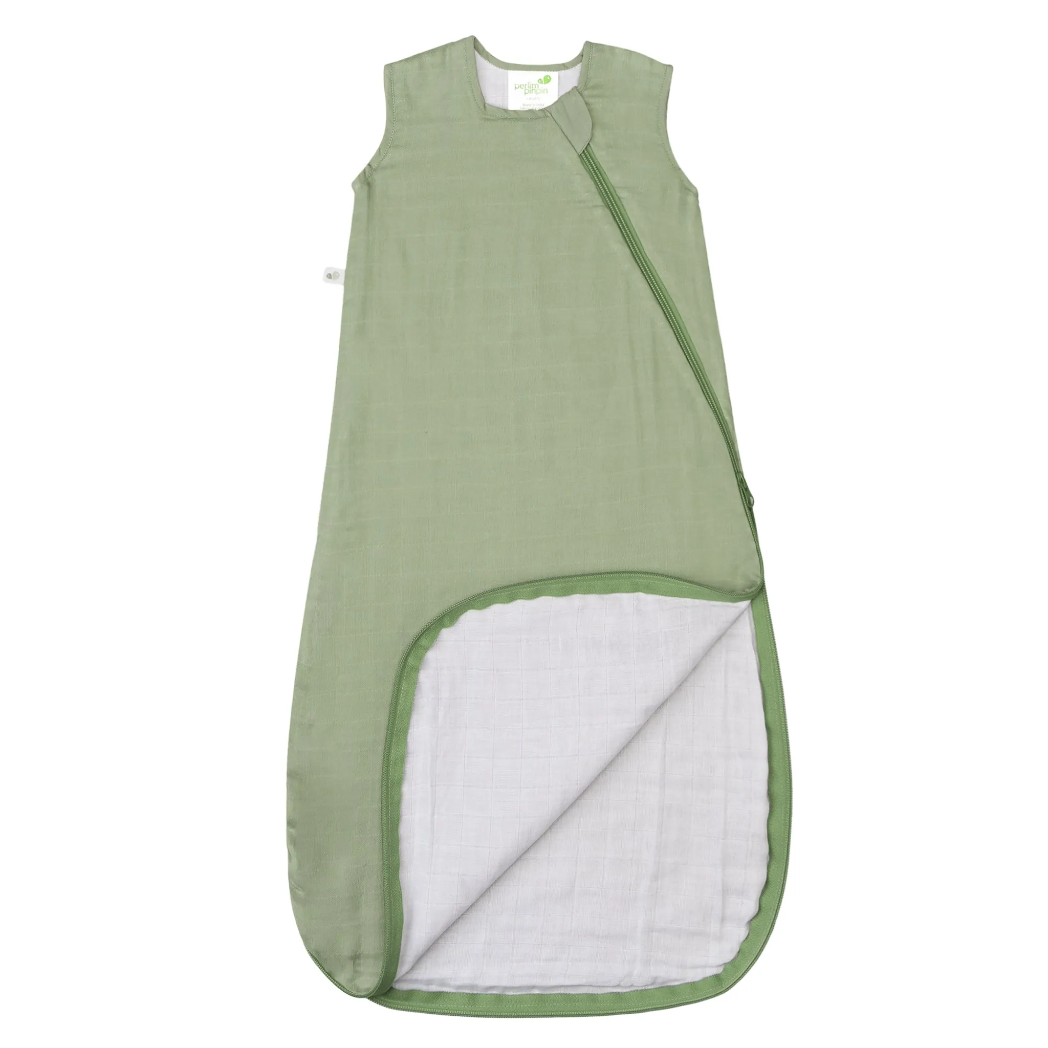 Cotton muslin sleep sack - Kaki (0.7 tog)