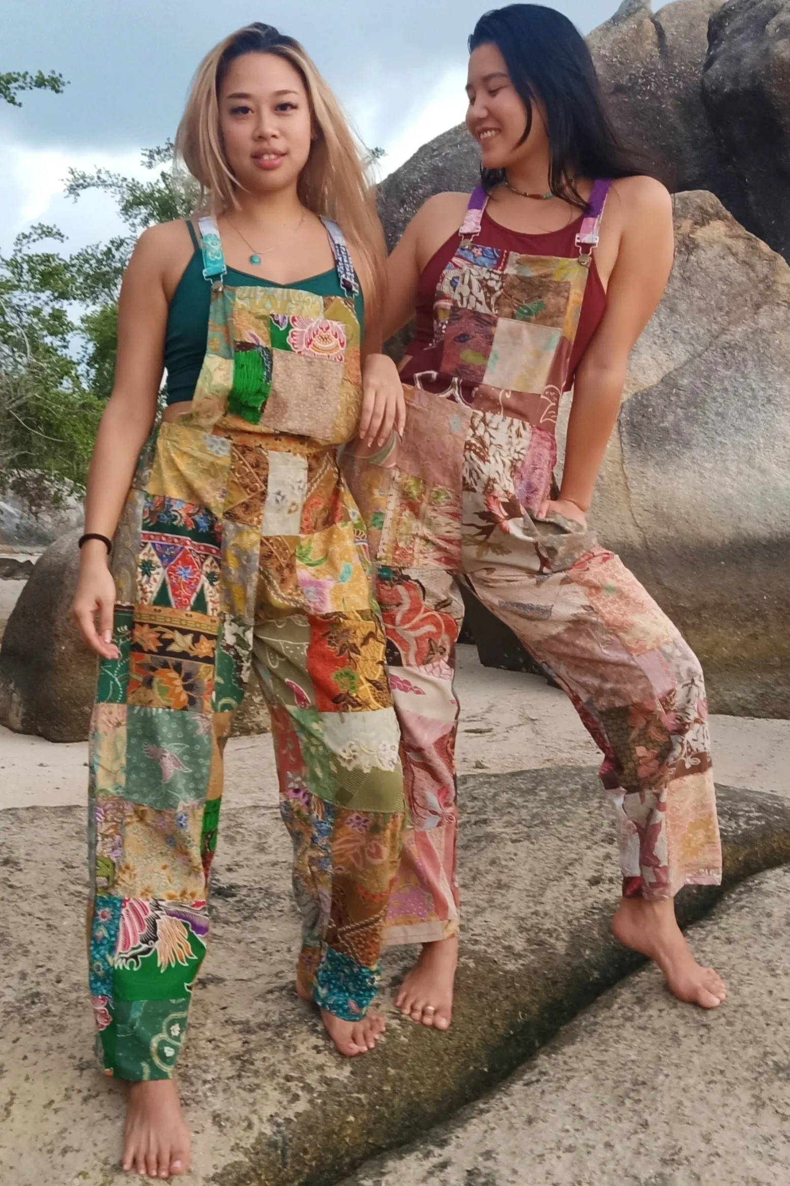 Cotton Patchwork Overalls