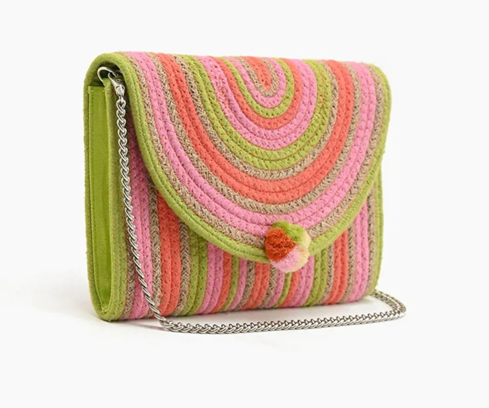 Cotton Stripe Clutch