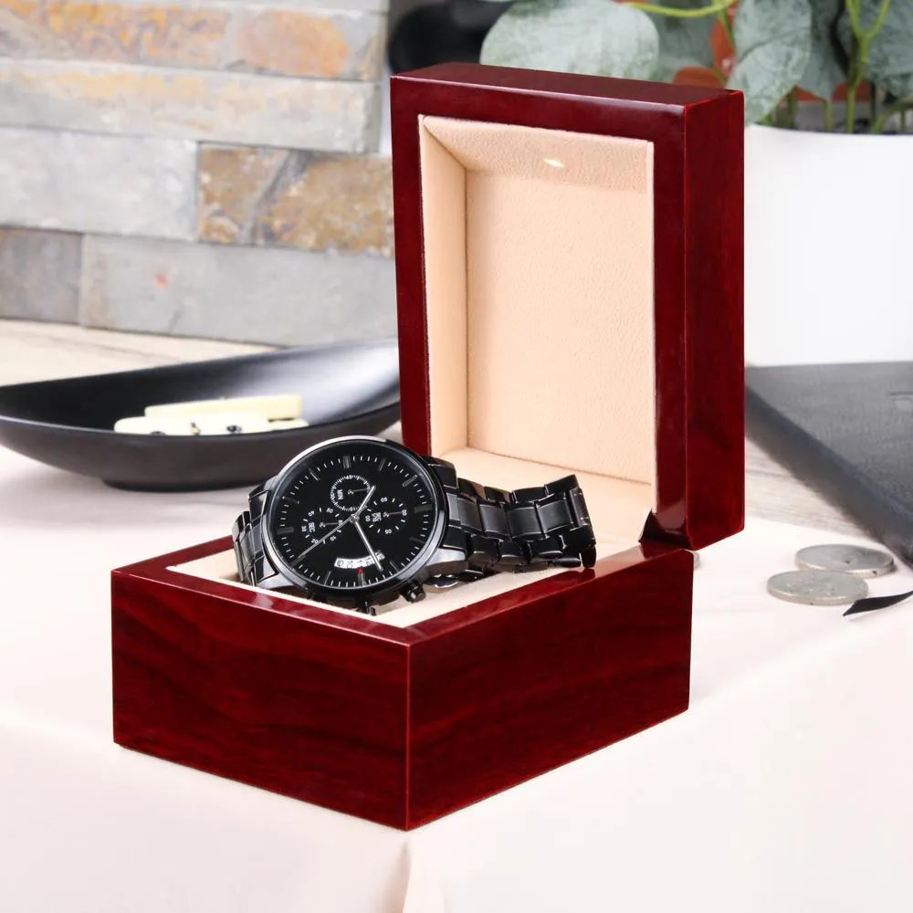 Counting Down the Seconds For Groom to Be Fiancé Gift Engraved Chronograph Watch