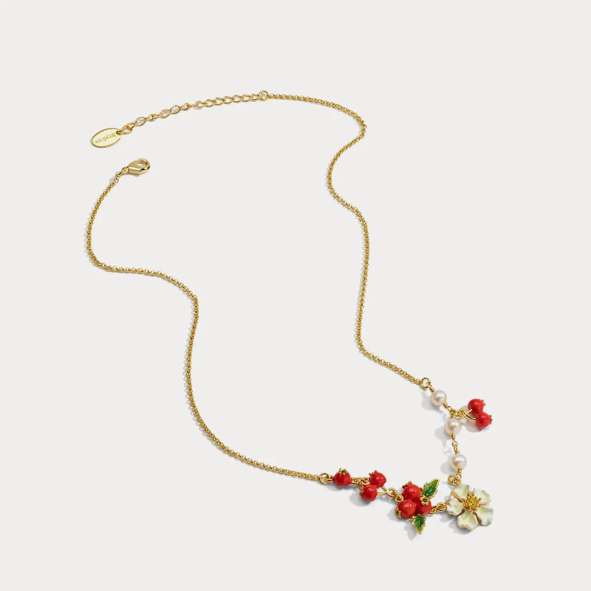 Cranberry Flowers Necklace