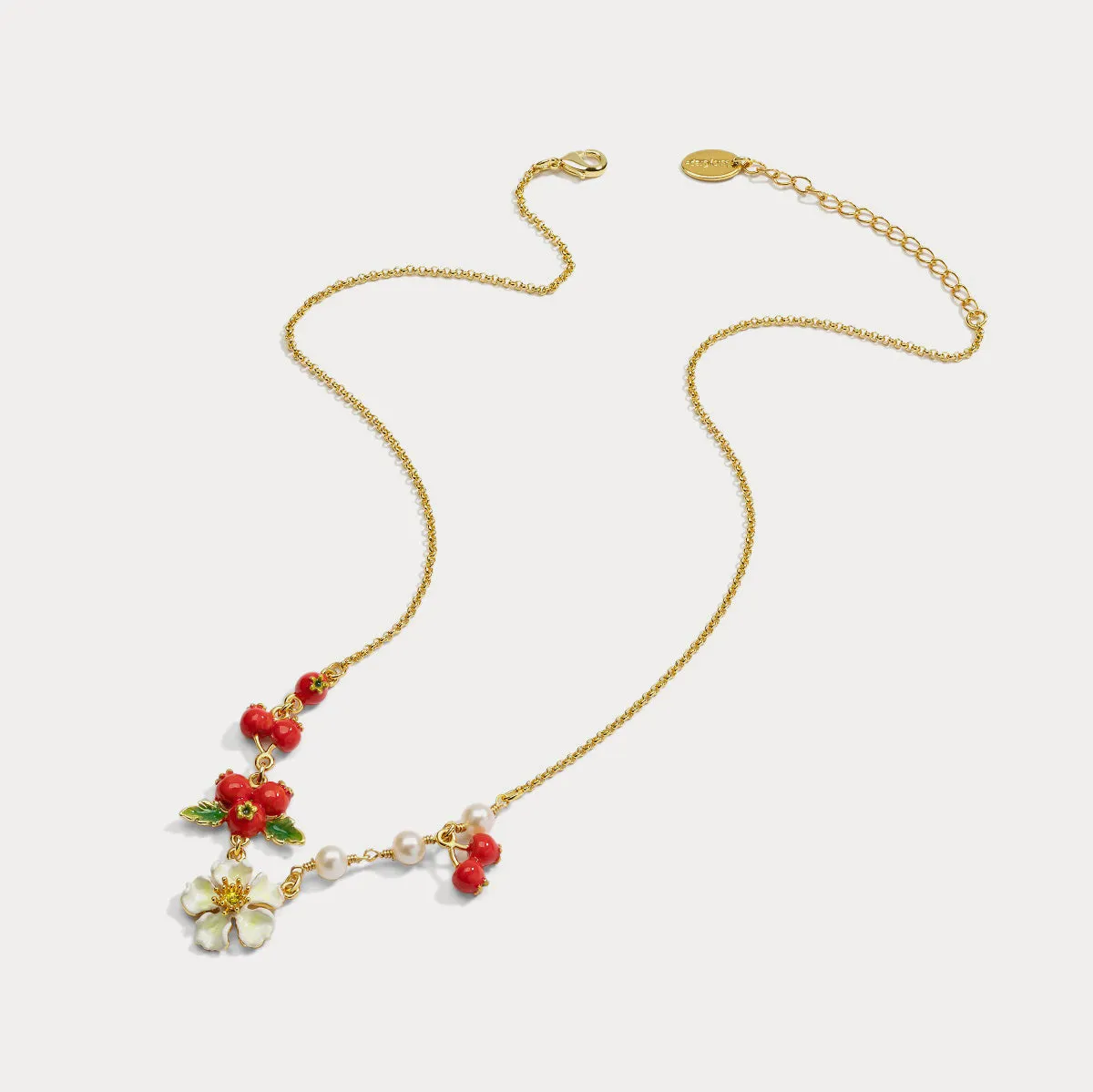 Cranberry Flowers Necklace