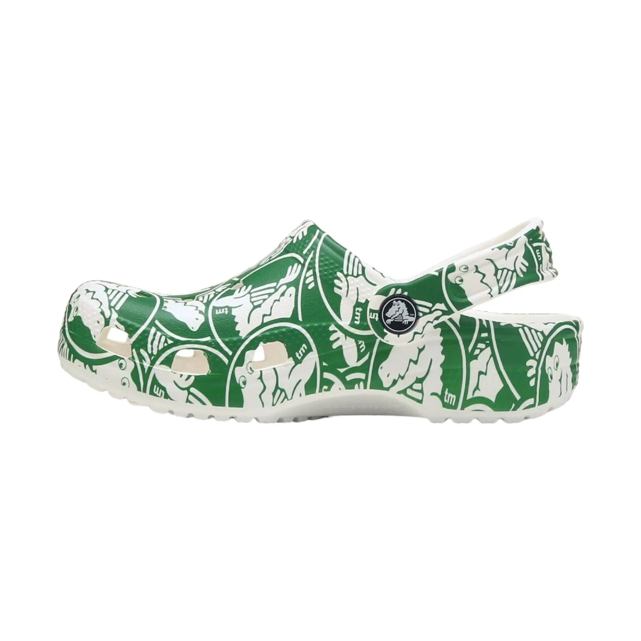 Crocs Kids' Classic Duke Print Clog - Green/White