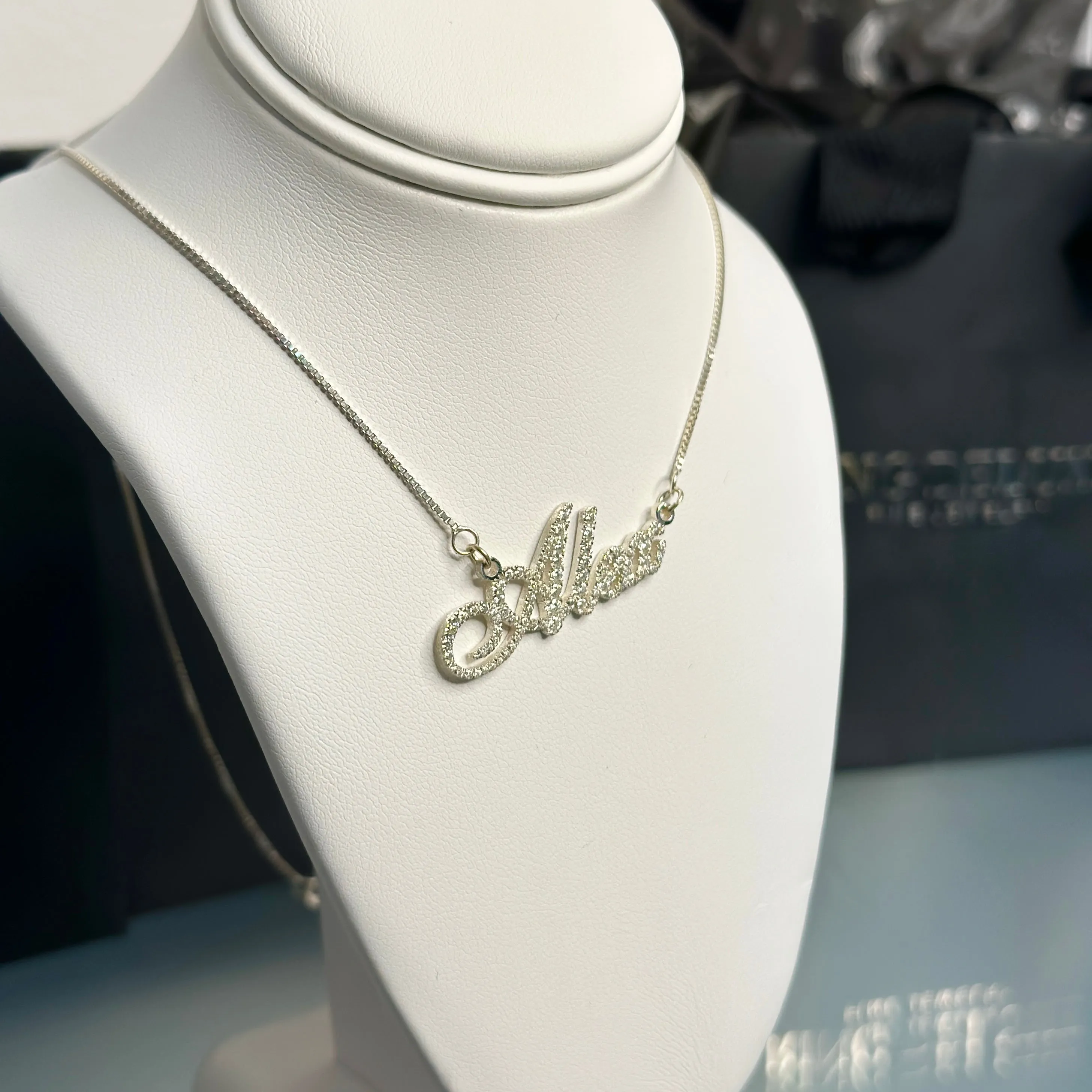 CUSTOM MOISSANITE SCRIPT NECKLACE