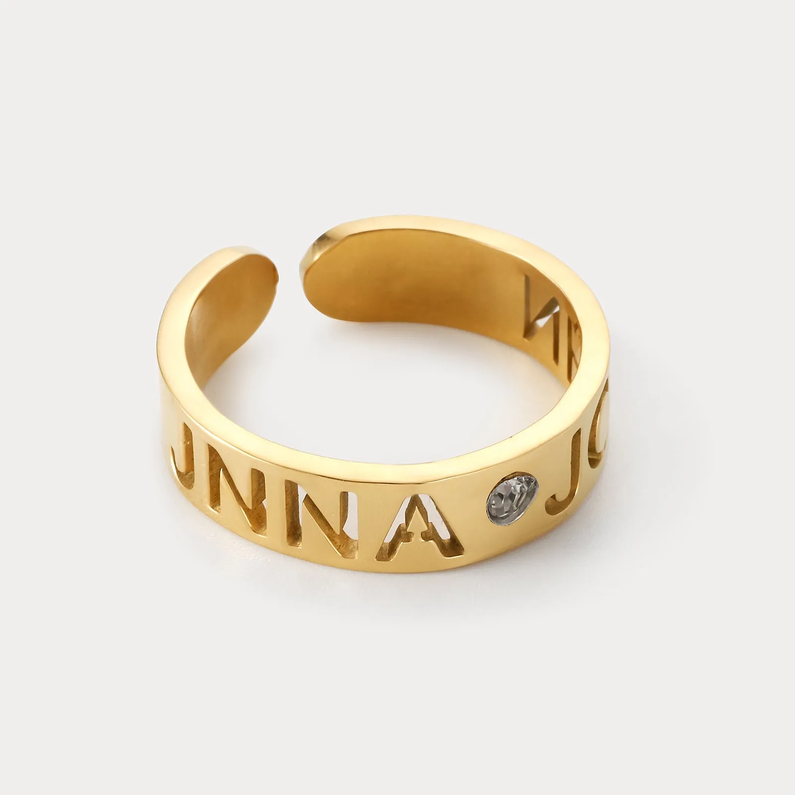 Custom Name Hollow Ring