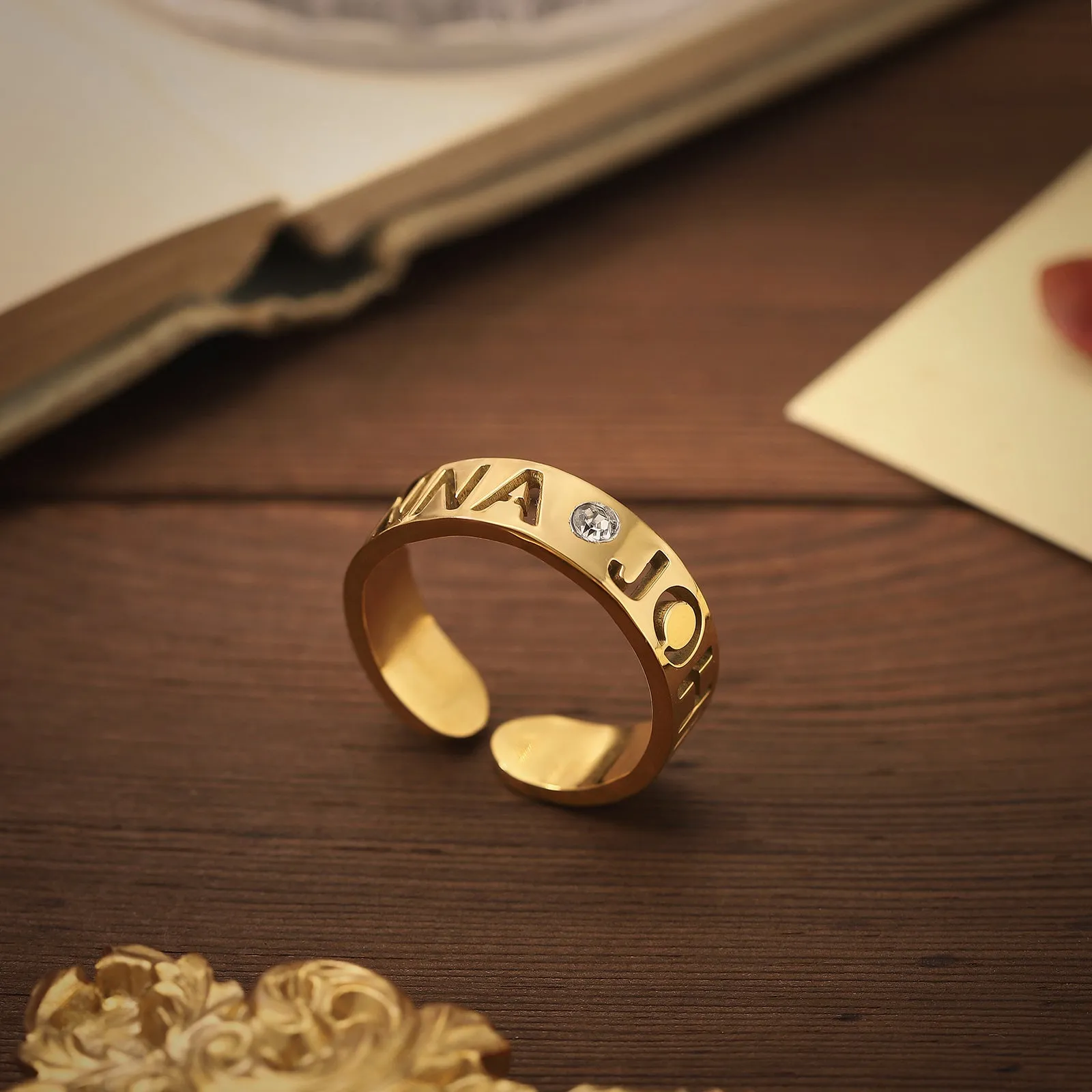 Custom Name Hollow Ring