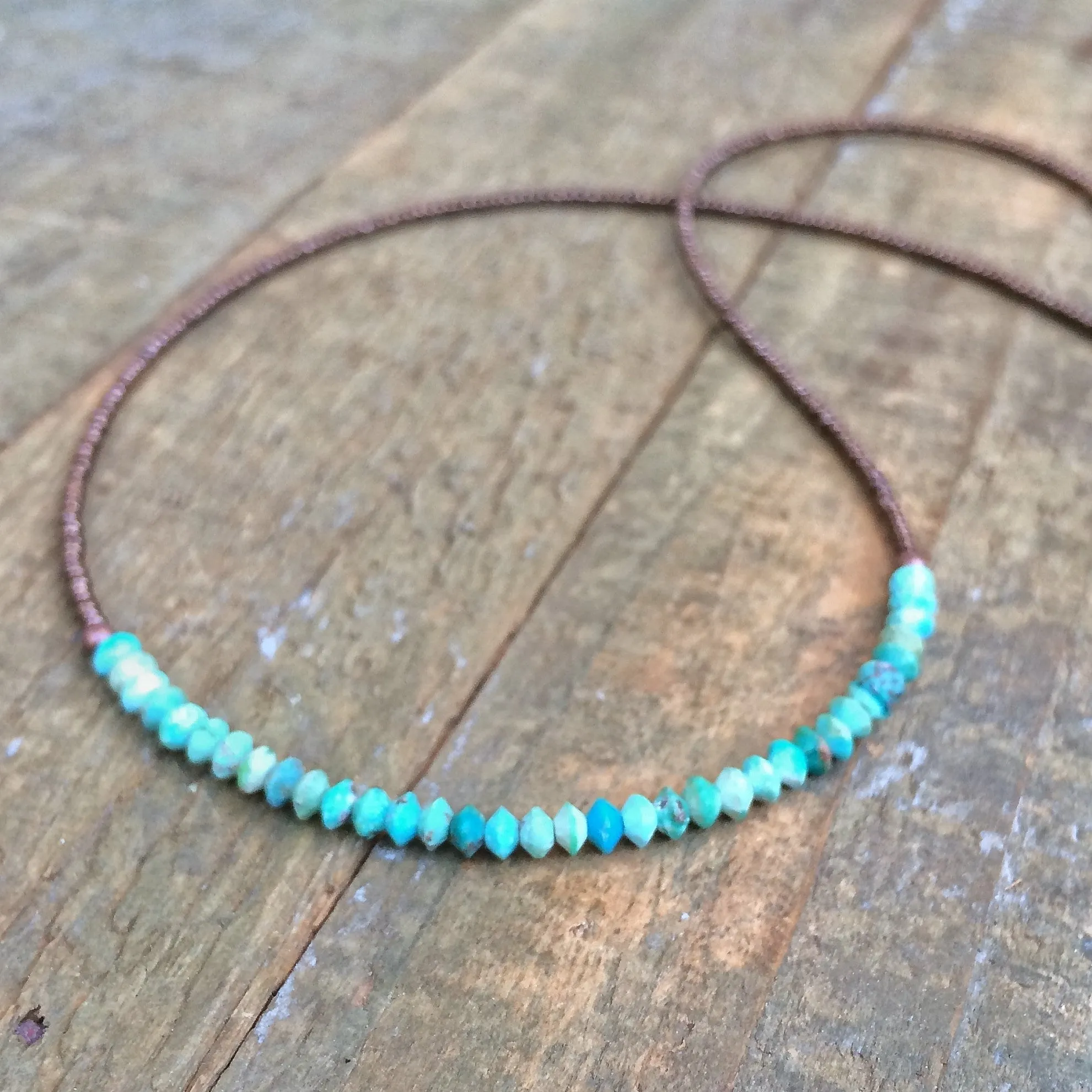 Dainty Turquoise Necklace, Turquoise Necklace, Stack Necklace, Turquoise Bead Necklace, Turquoise Choker, Bead Jewelry, Boho Jewelry