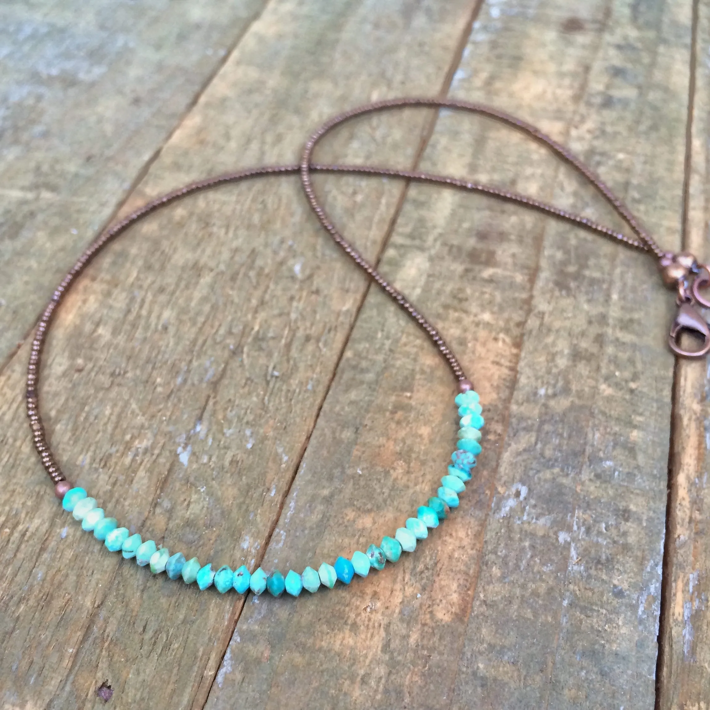 Dainty Turquoise Necklace, Turquoise Necklace, Stack Necklace, Turquoise Bead Necklace, Turquoise Choker, Bead Jewelry, Boho Jewelry