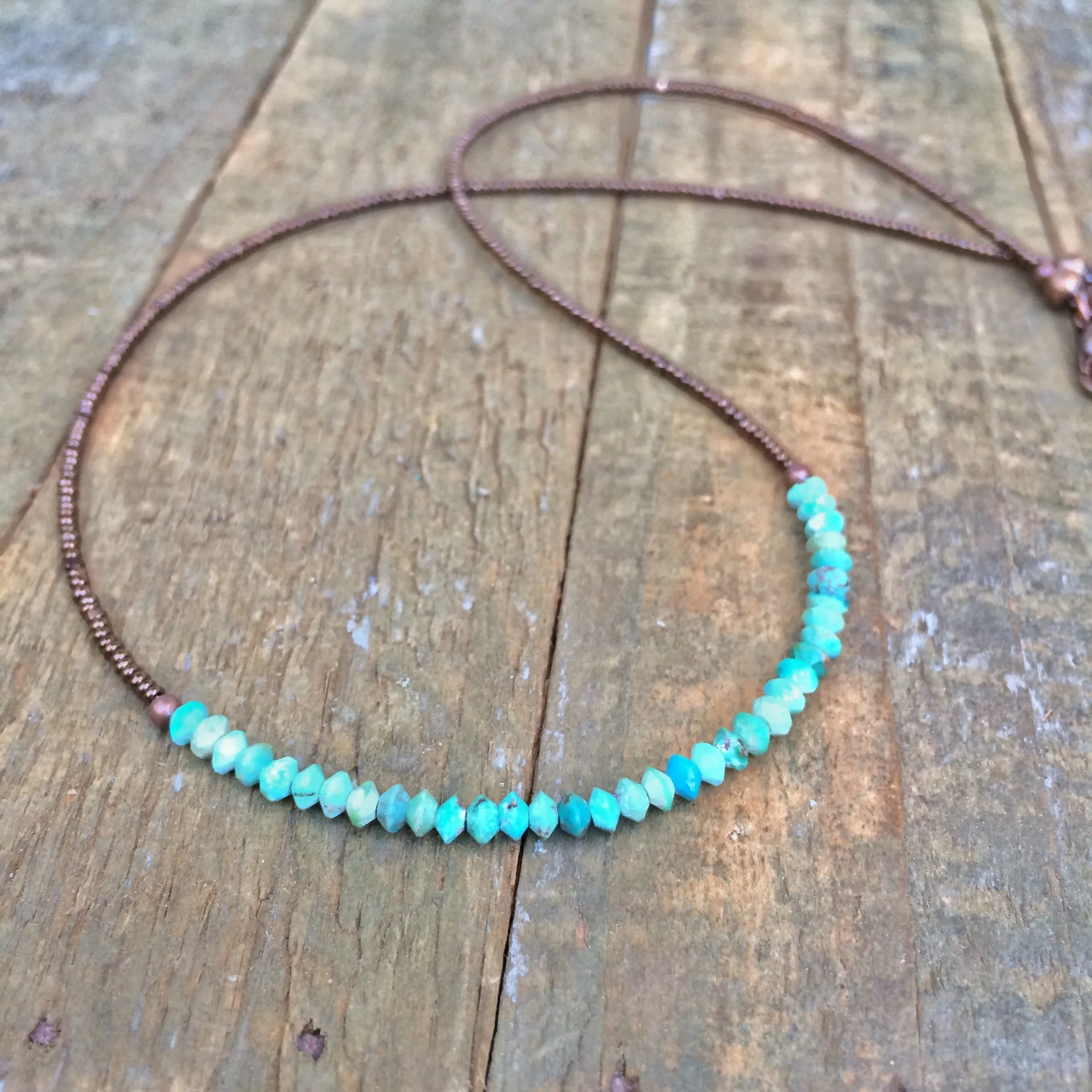 Dainty Turquoise Necklace, Turquoise Necklace, Stack Necklace, Turquoise Bead Necklace, Turquoise Choker, Bead Jewelry, Boho Jewelry