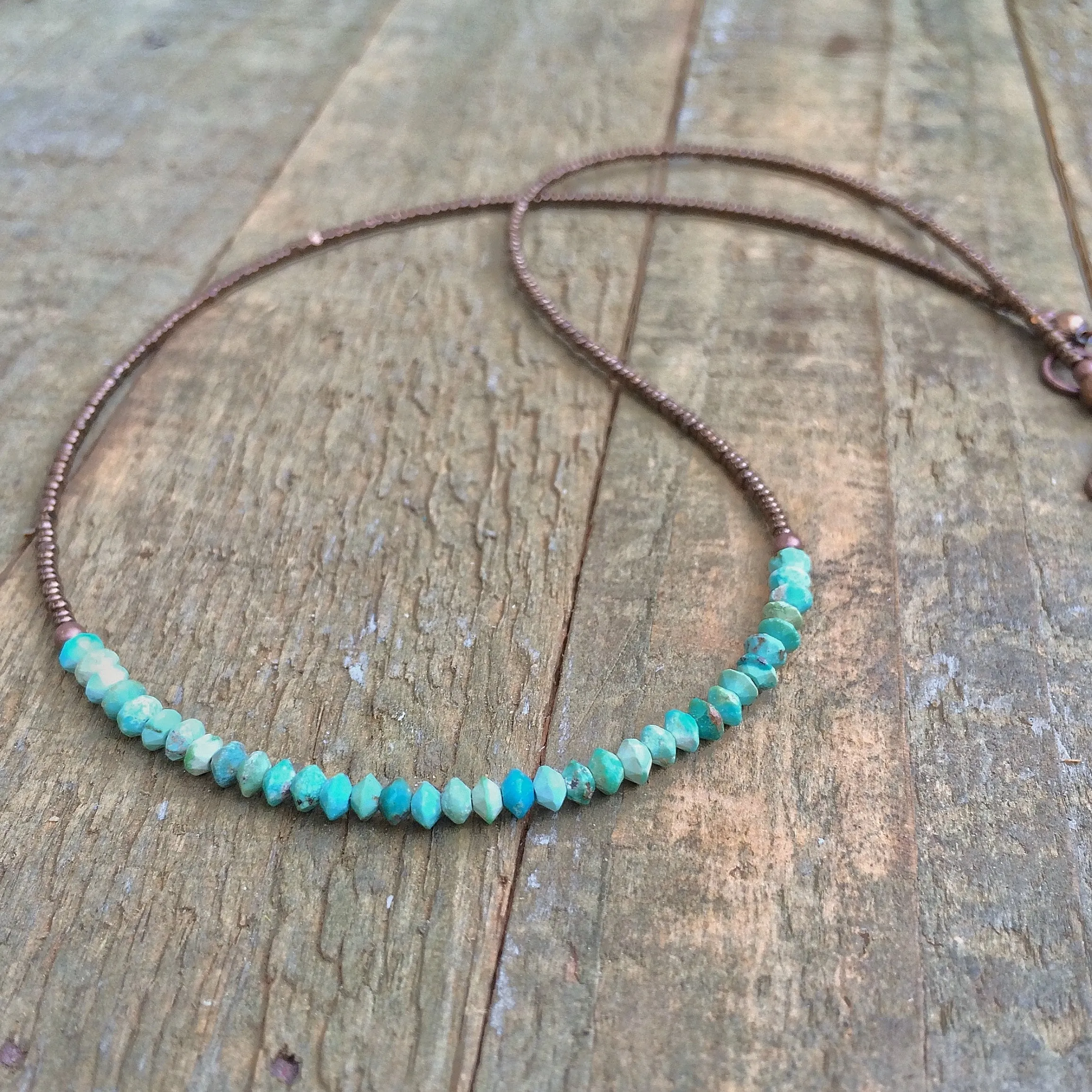 Dainty Turquoise Necklace, Turquoise Necklace, Stack Necklace, Turquoise Bead Necklace, Turquoise Choker, Bead Jewelry, Boho Jewelry