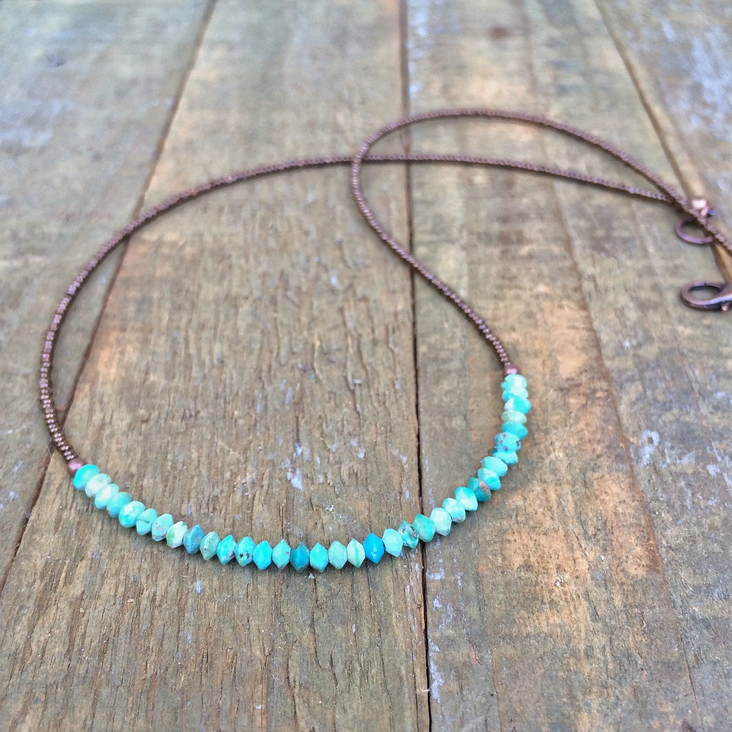 Dainty Turquoise Necklace, Turquoise Necklace, Stack Necklace, Turquoise Bead Necklace, Turquoise Choker, Bead Jewelry, Boho Jewelry