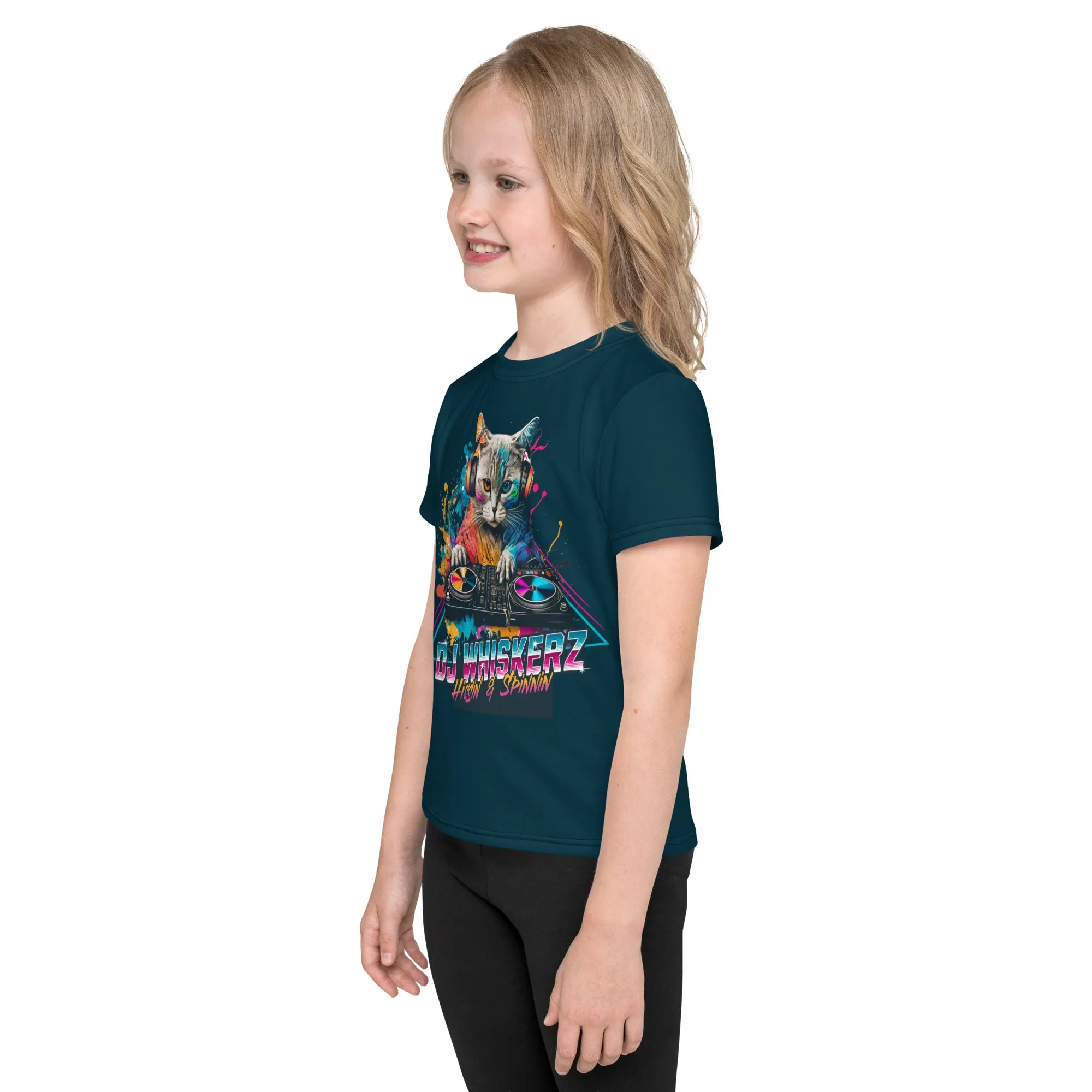 DJ Whiskers Kids crew neck t-shirt