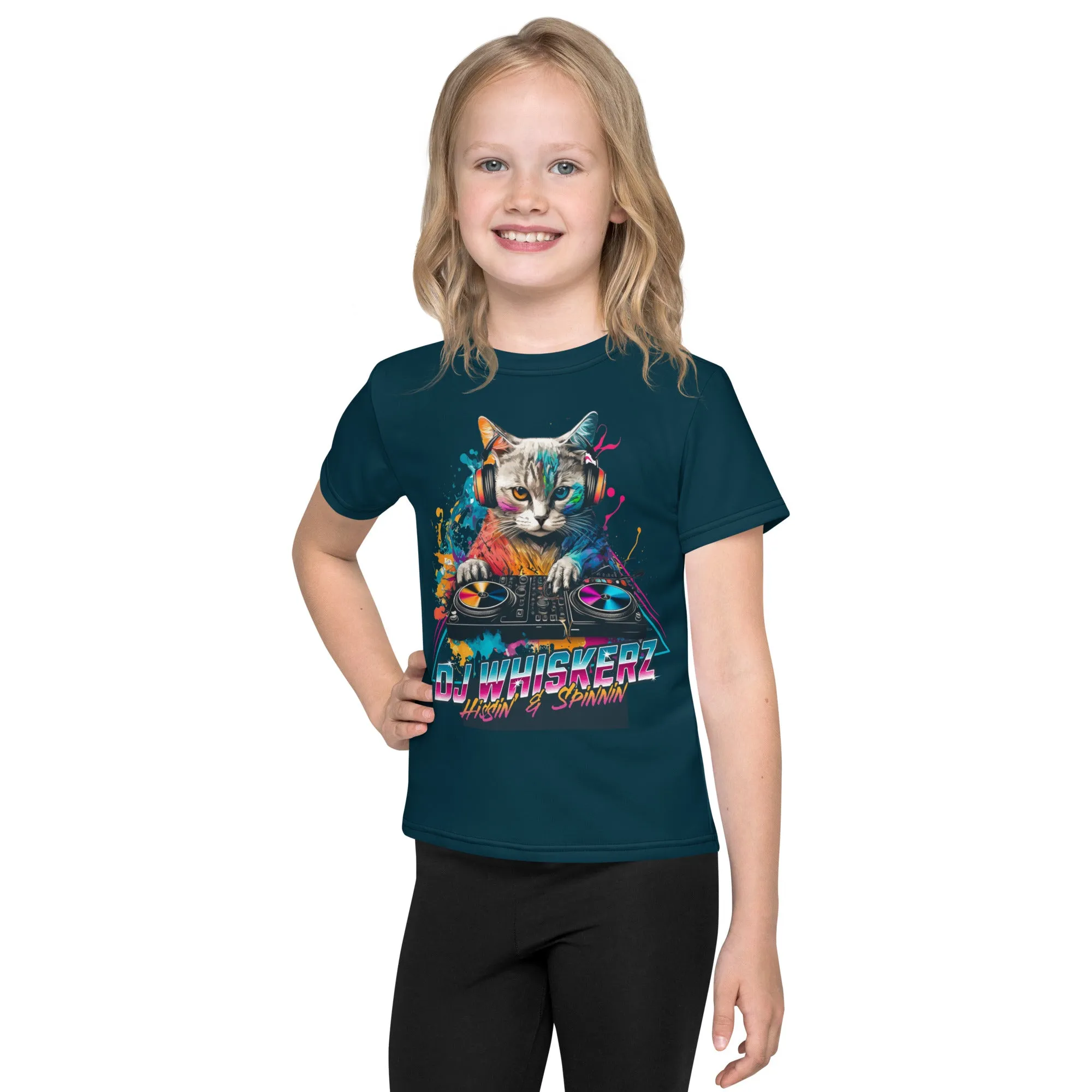 DJ Whiskers Kids crew neck t-shirt