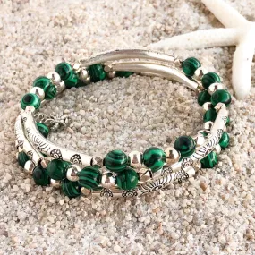 Emerald Isle Memory Wire Wrap Barcelet