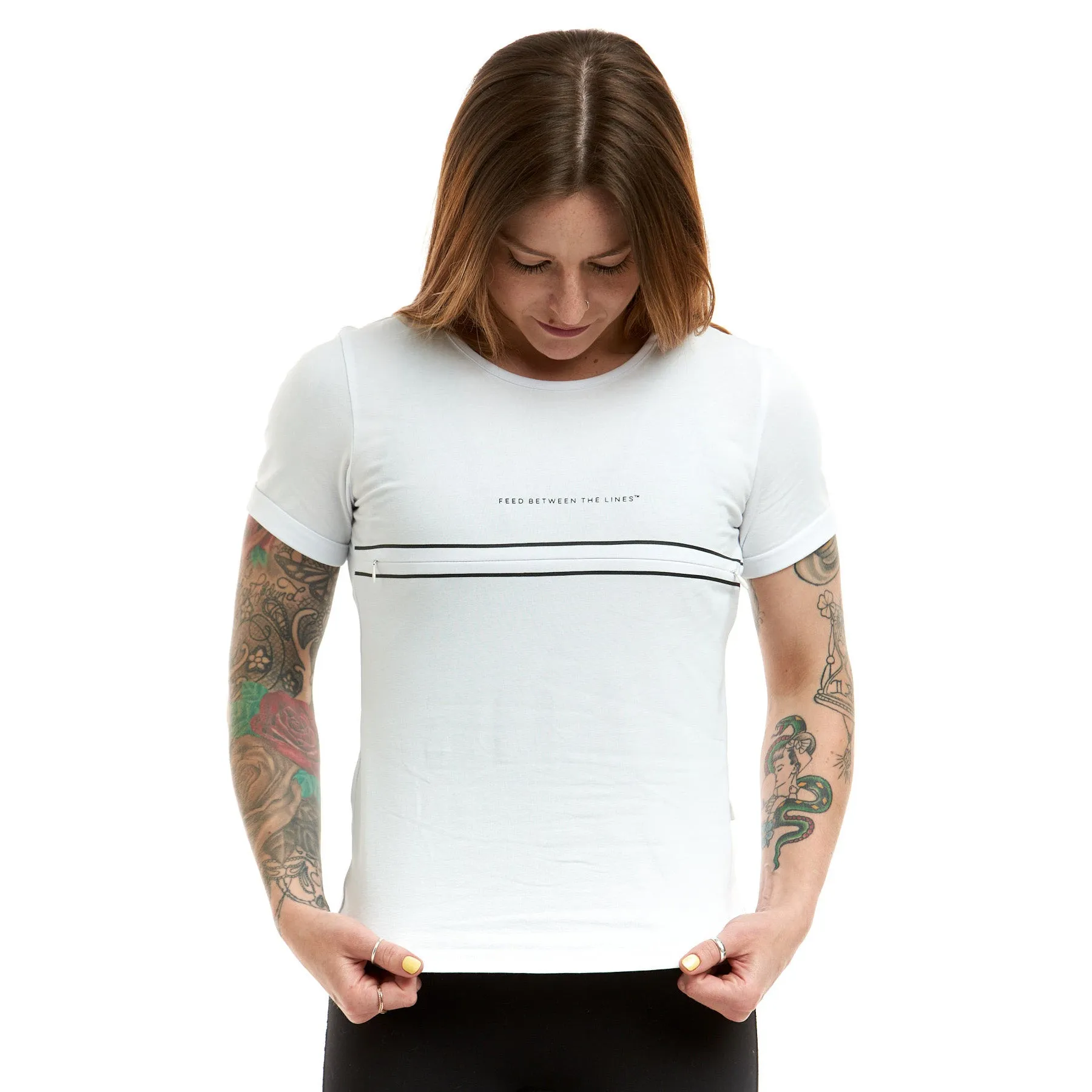 ‘FEED BETWEEN THE LINES’ Breastfeeding Tee