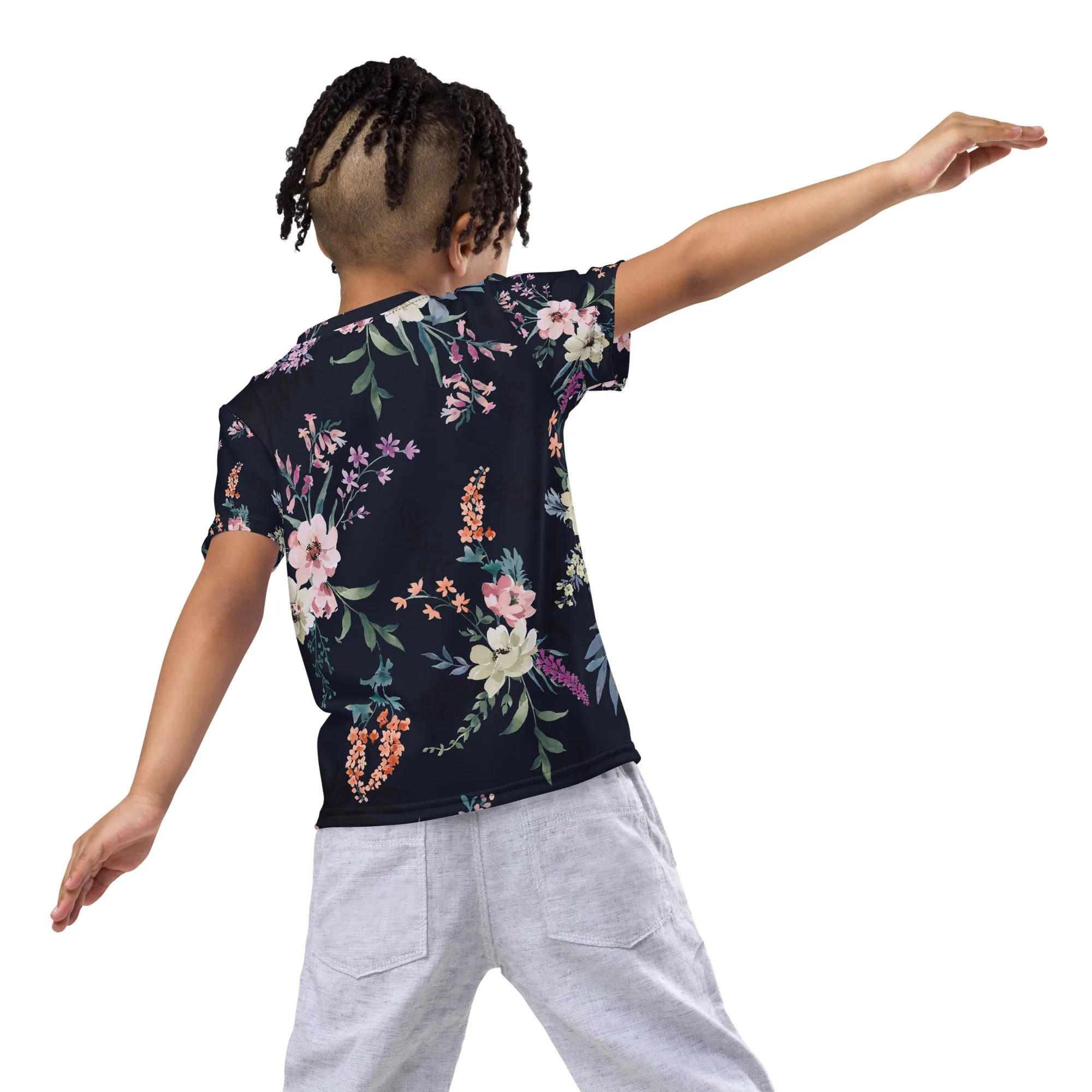 Floral pattern Kids crew neck t-shirt