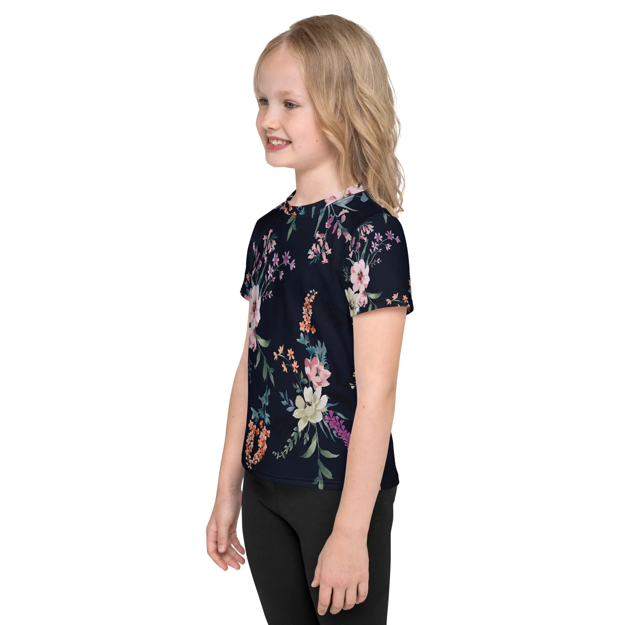 Floral pattern Kids crew neck t-shirt