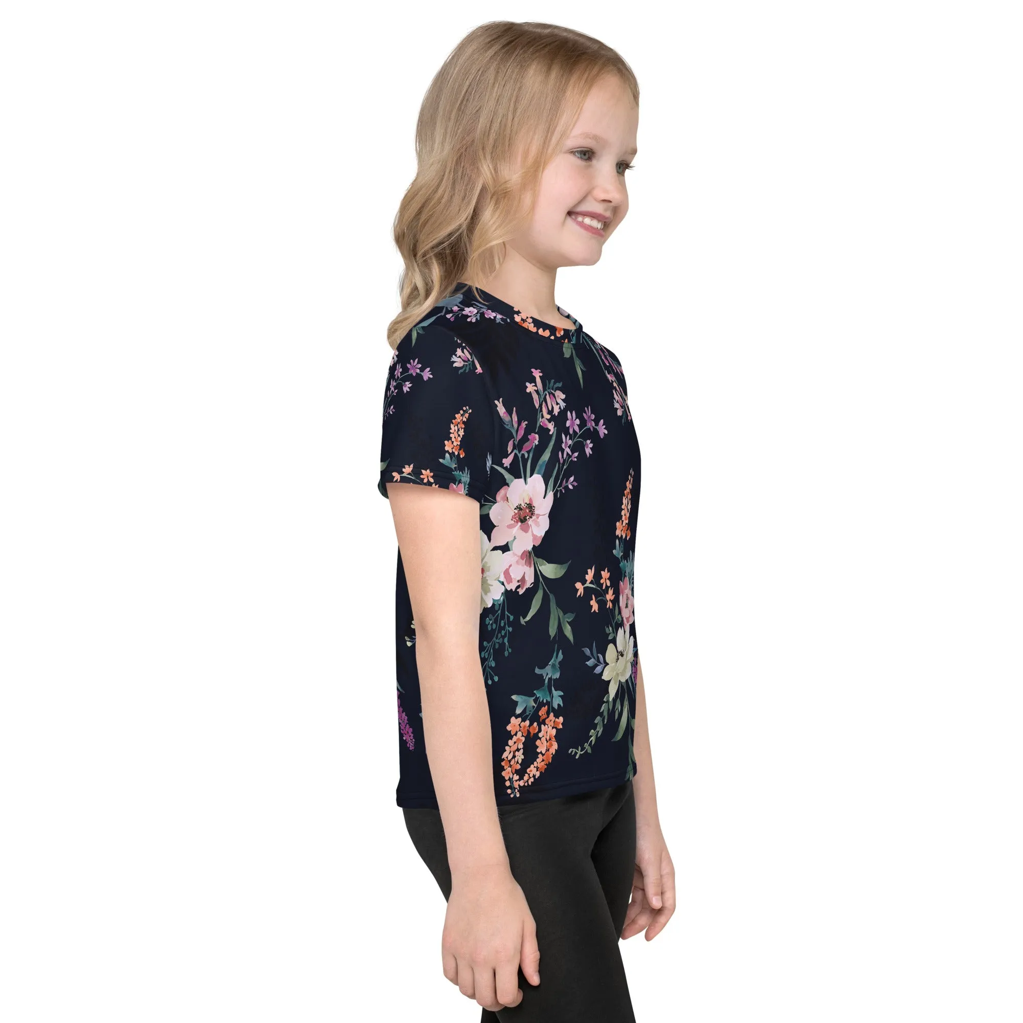 Floral pattern Kids crew neck t-shirt