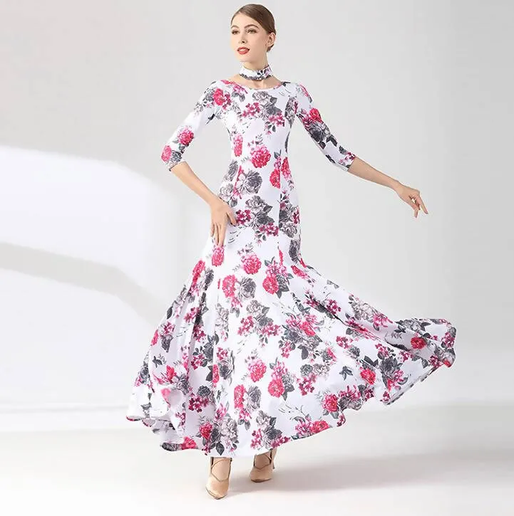 Floral Symphony Ballroom Dance Gown | 9075