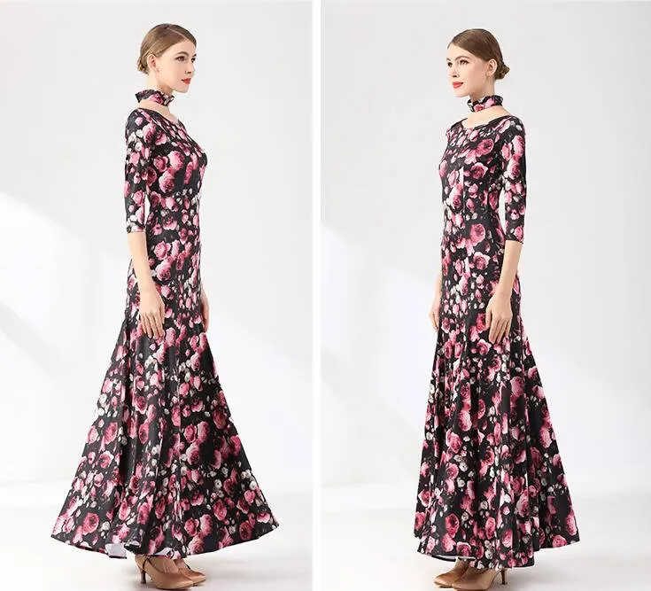 Floral Symphony Ballroom Dance Gown | 9075