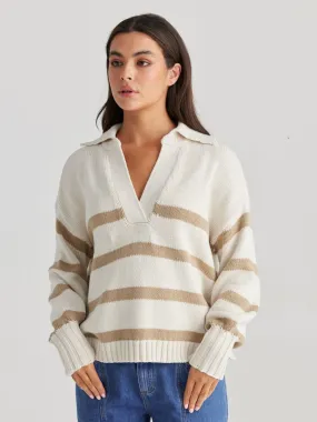 Goldie Stripe Knit | Ecru