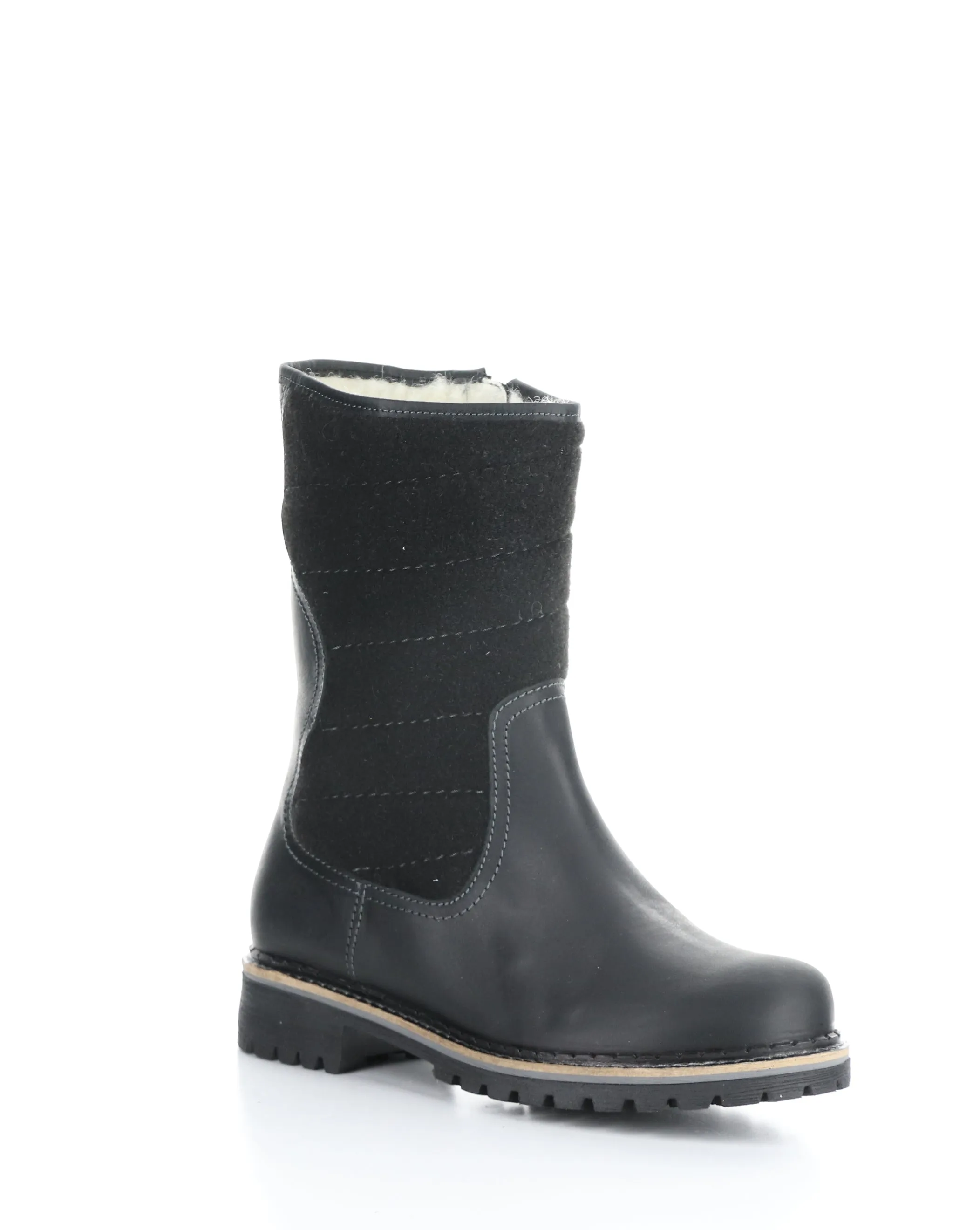 HARLYN BLACK Round Toe Boots