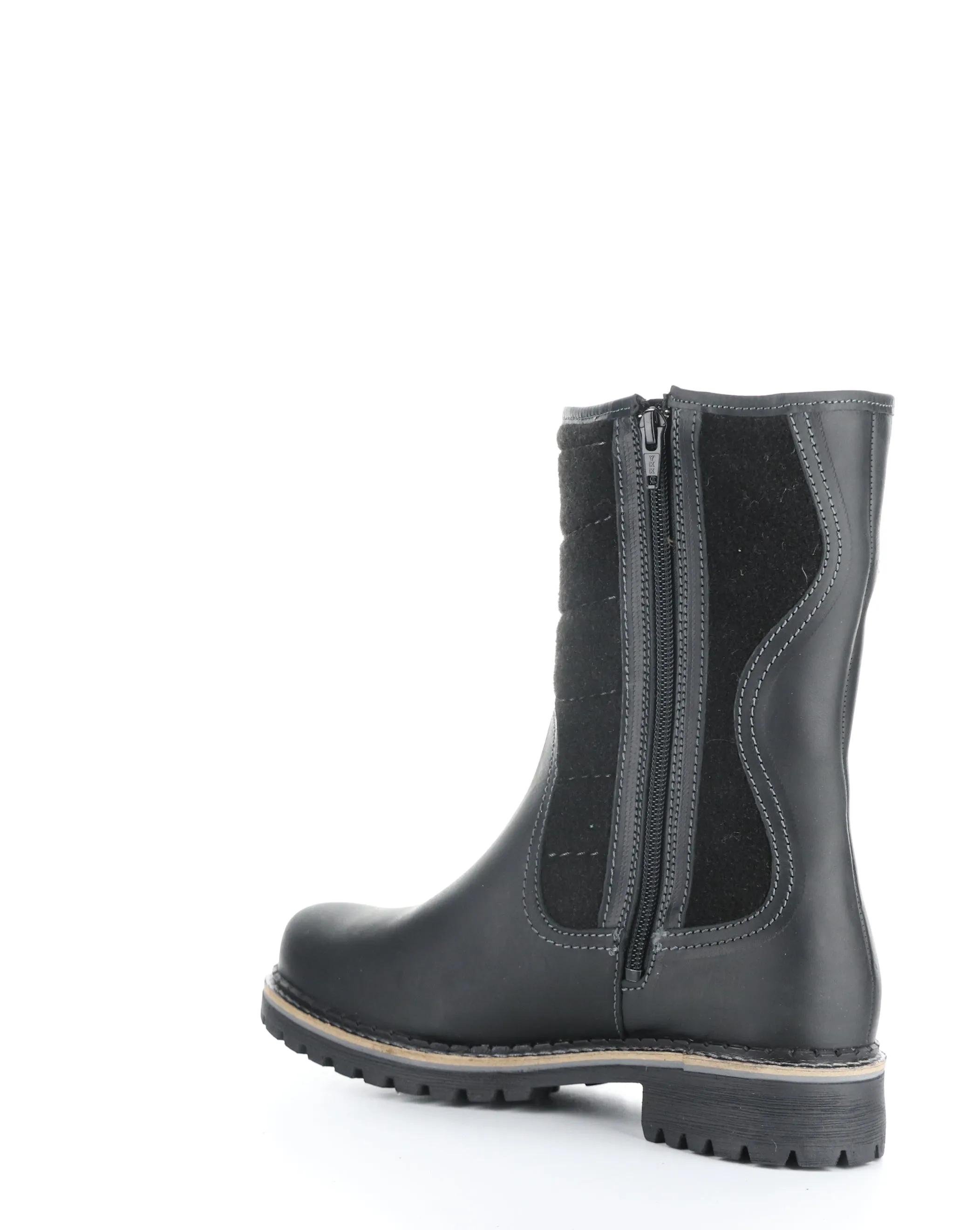 HARLYN BLACK Round Toe Boots