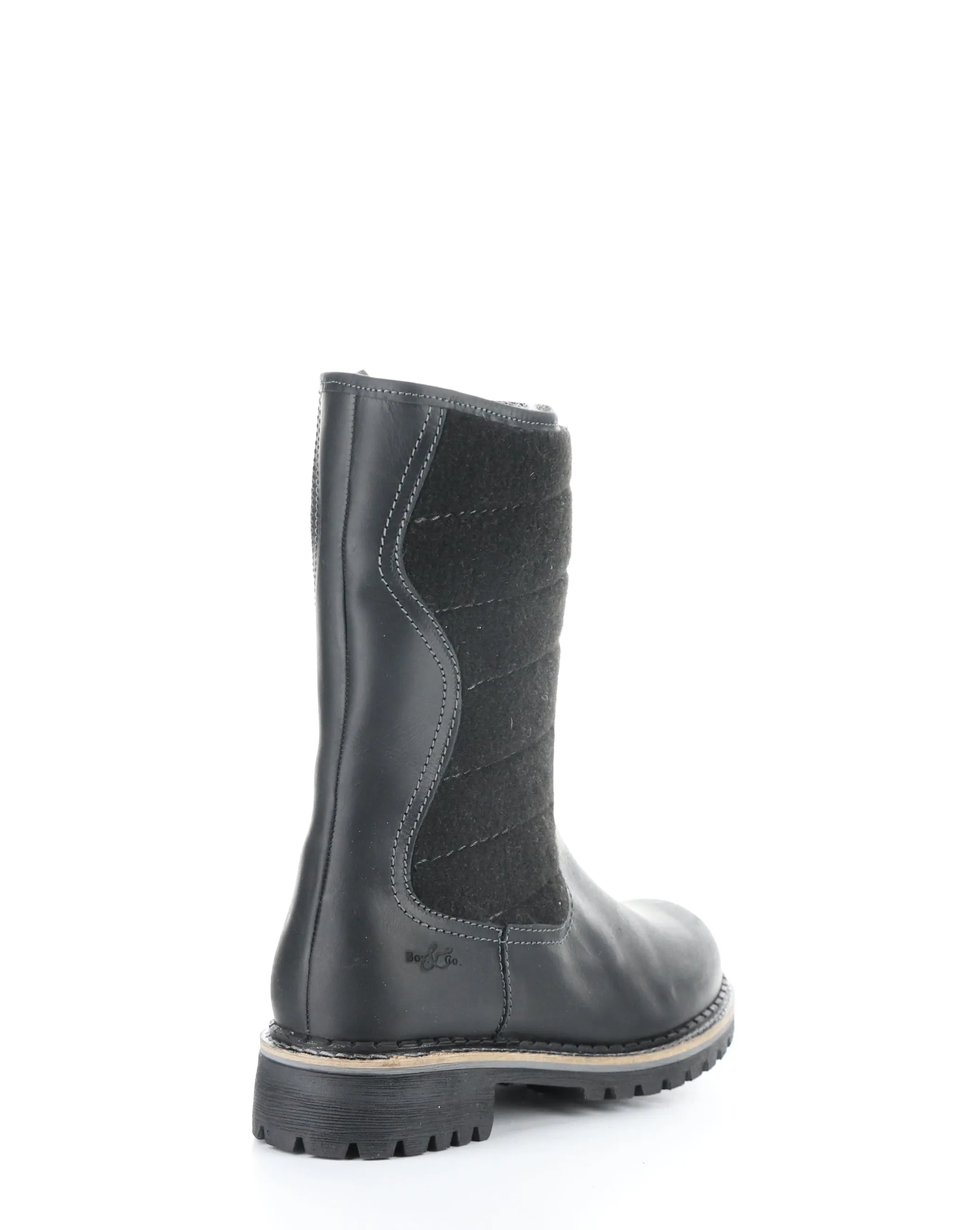 HARLYN BLACK Round Toe Boots