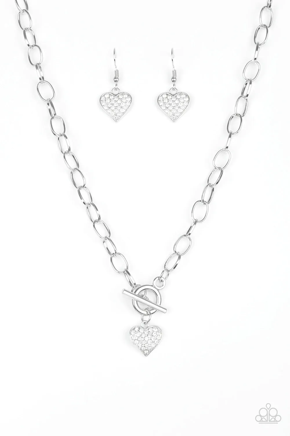 Harvard Hearts White Necklace Set