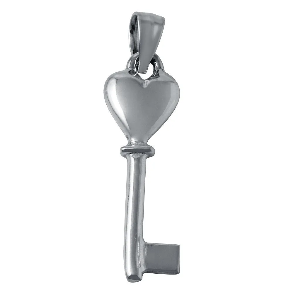 Heart Skeleton Key Charm