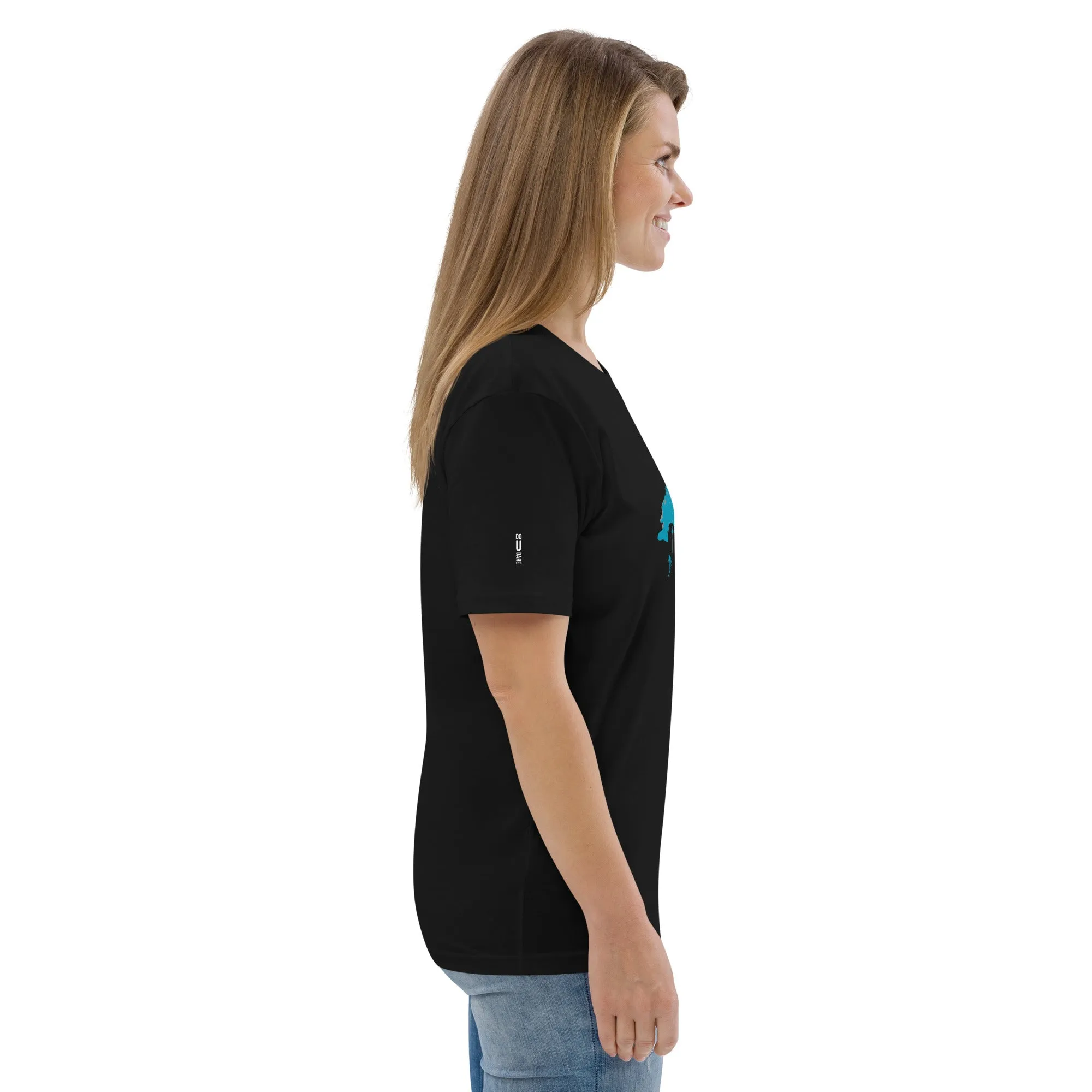 Hitting the slope svart organisk unisex t-skjorte