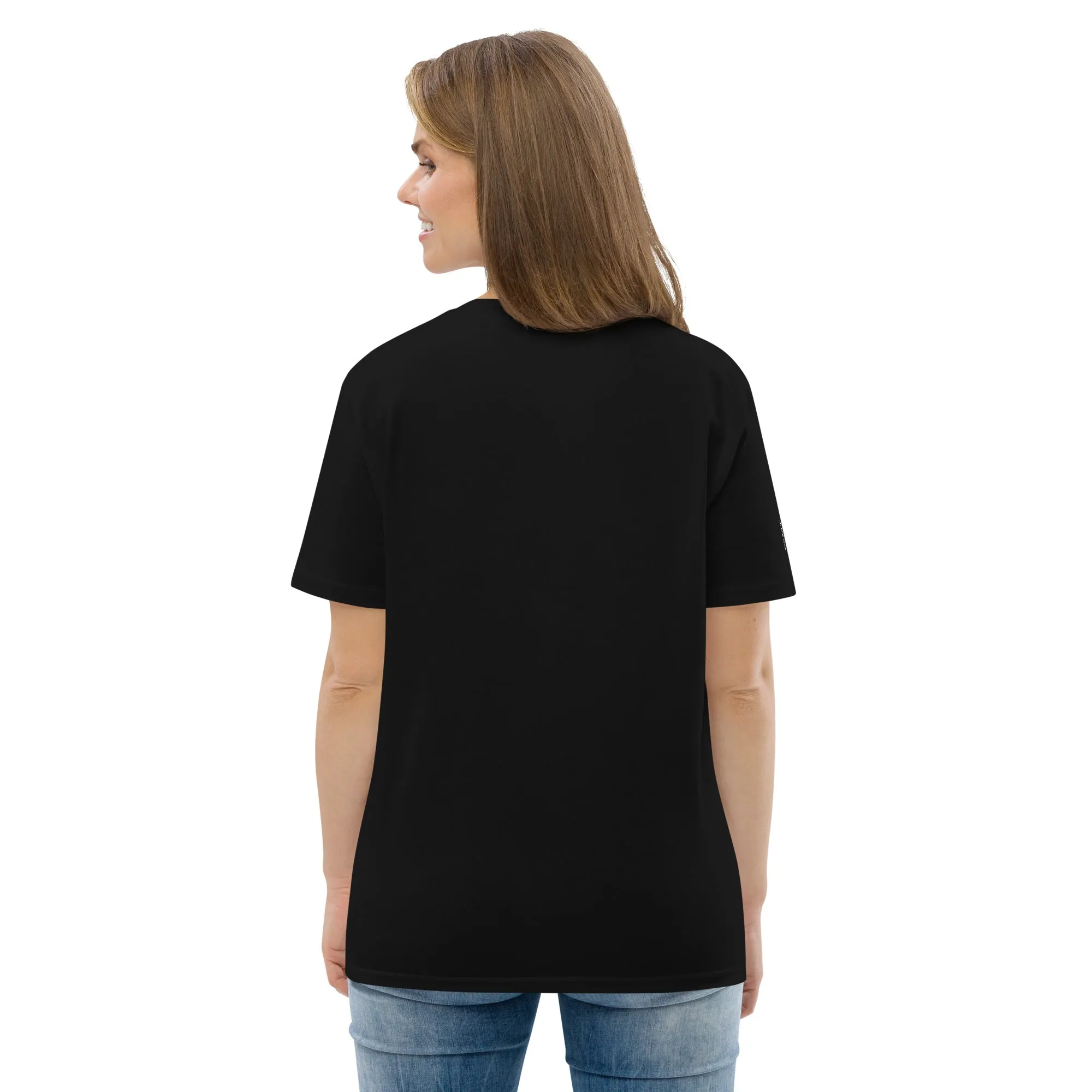 Hitting the slope svart organisk unisex t-skjorte