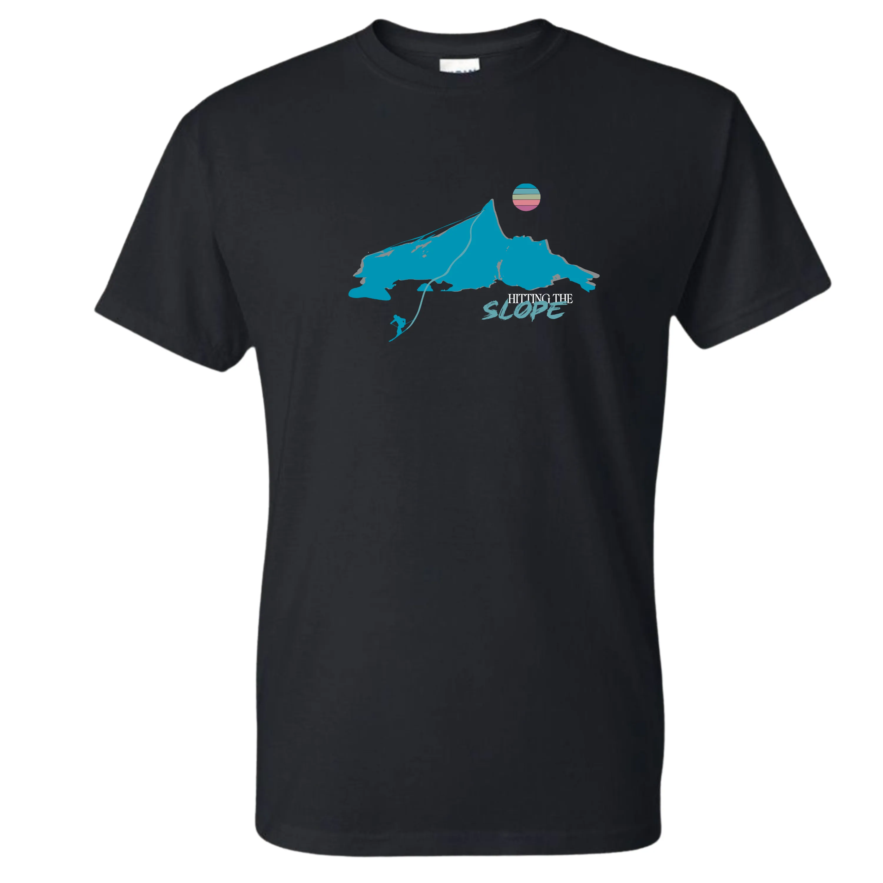 Hitting the slope svart organisk unisex t-skjorte