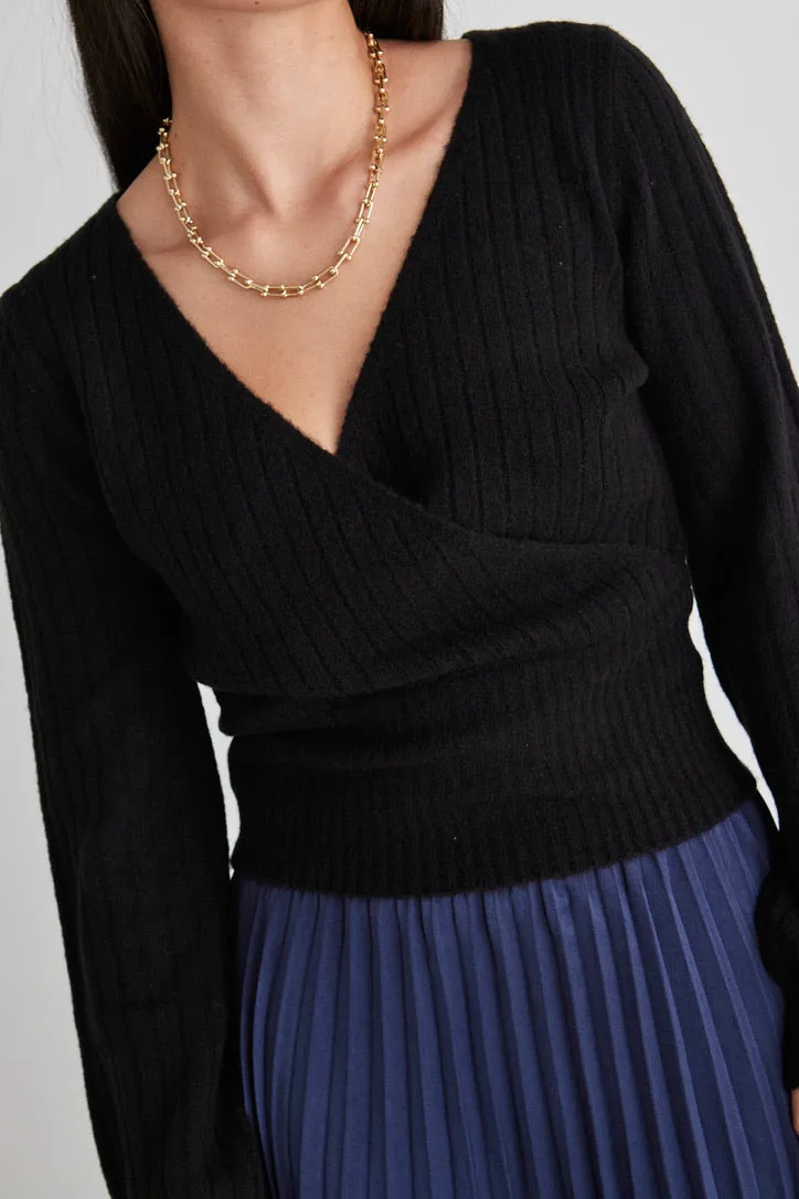 Honest Black Ballerina Soft Rib Knit Wrap