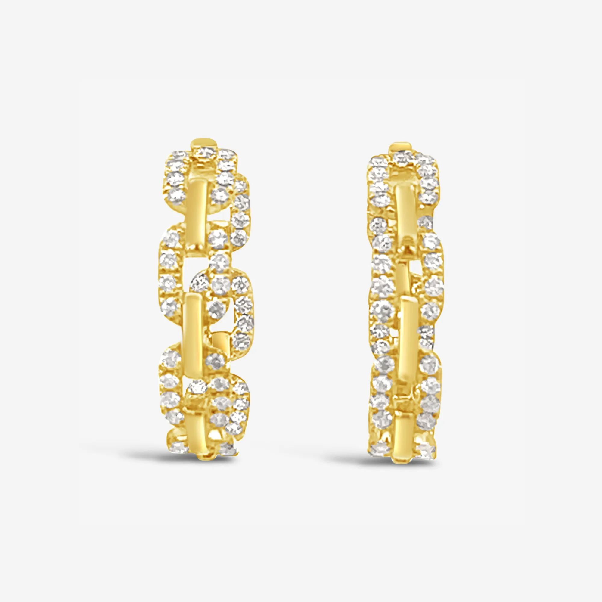 Inside Out Diamond Link Hoop Earrings