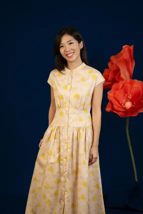 Ladies Cara Dress - Yellow Garden