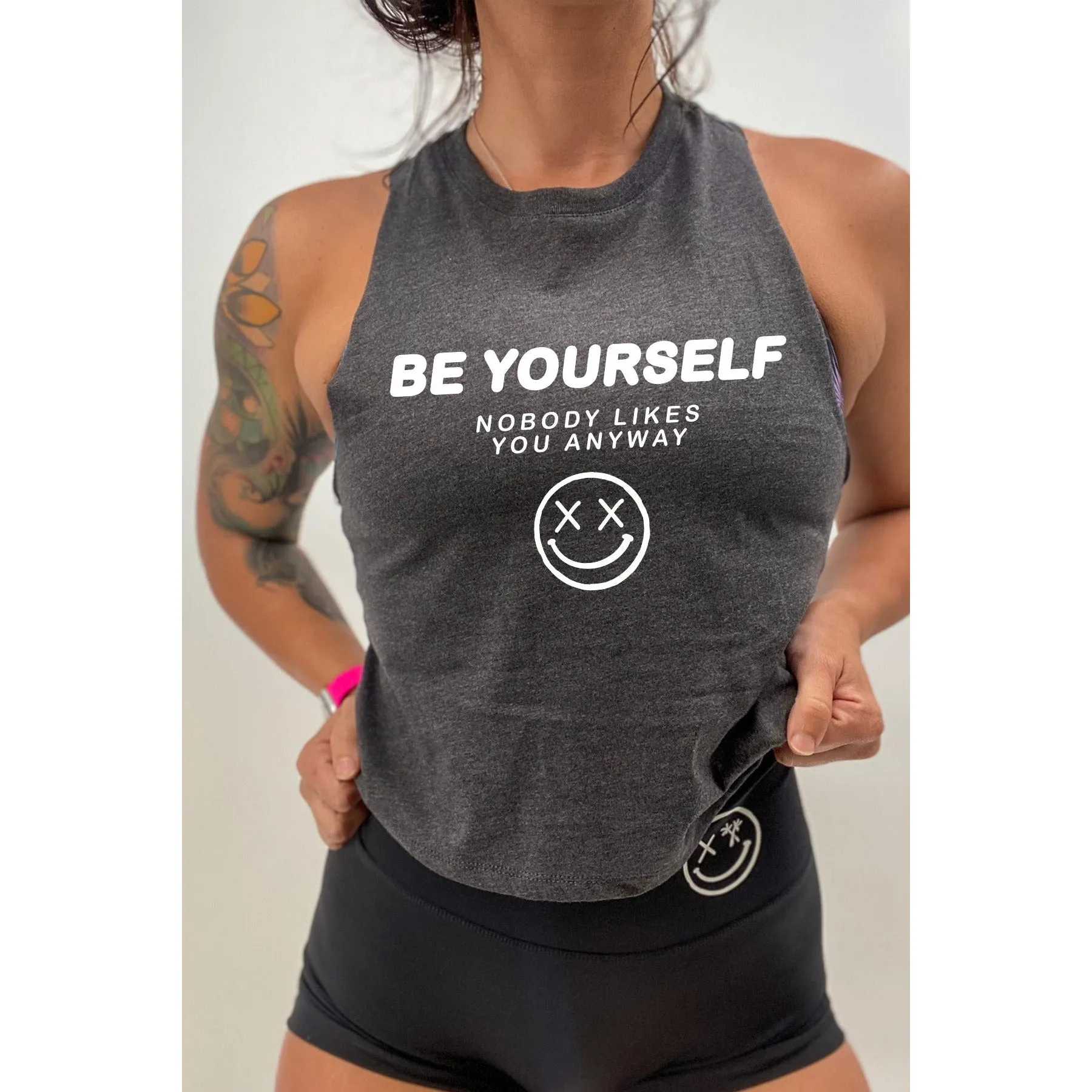 Ladies "Be Yourself Nobody Likes You Anyway" Flowy Crop Tank