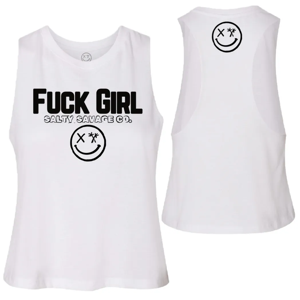 Ladies "FUCK GIRL" Flowy Crop Tank