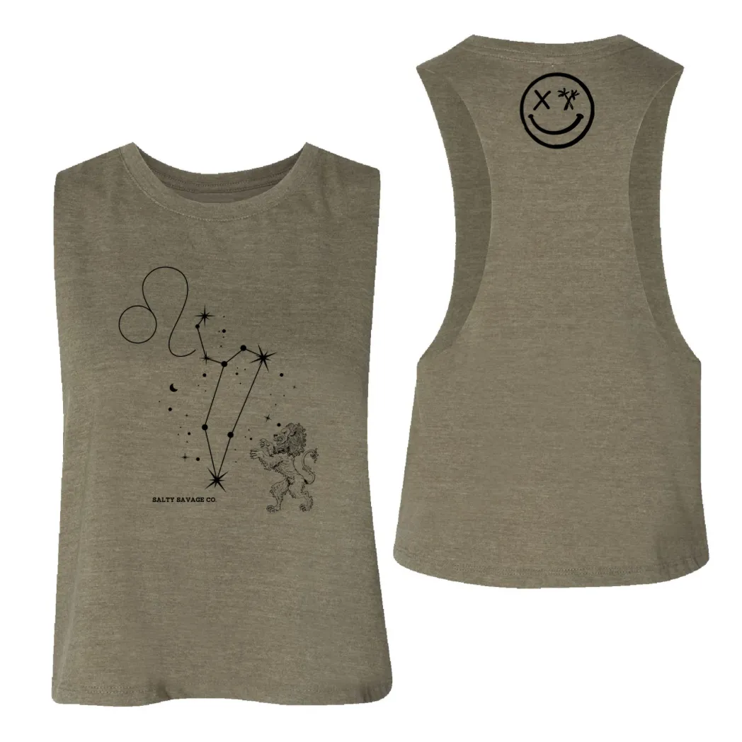 Ladies "Leo" Flowy Crop Tank | Zodiac Collection