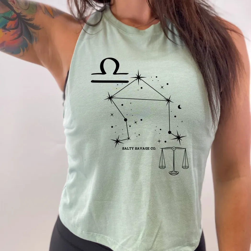 Ladies "Libra" Flowy Crop Tank | Zodiac Collection