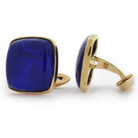 Lapis and Gold Cuff Links