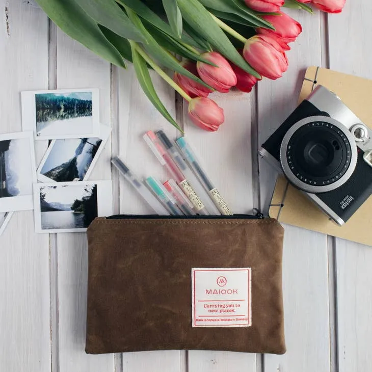 Large Waxed Canvas Pouch