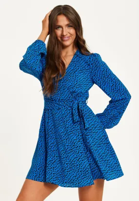 Liquorish Heart Print Mini Wrap Dress