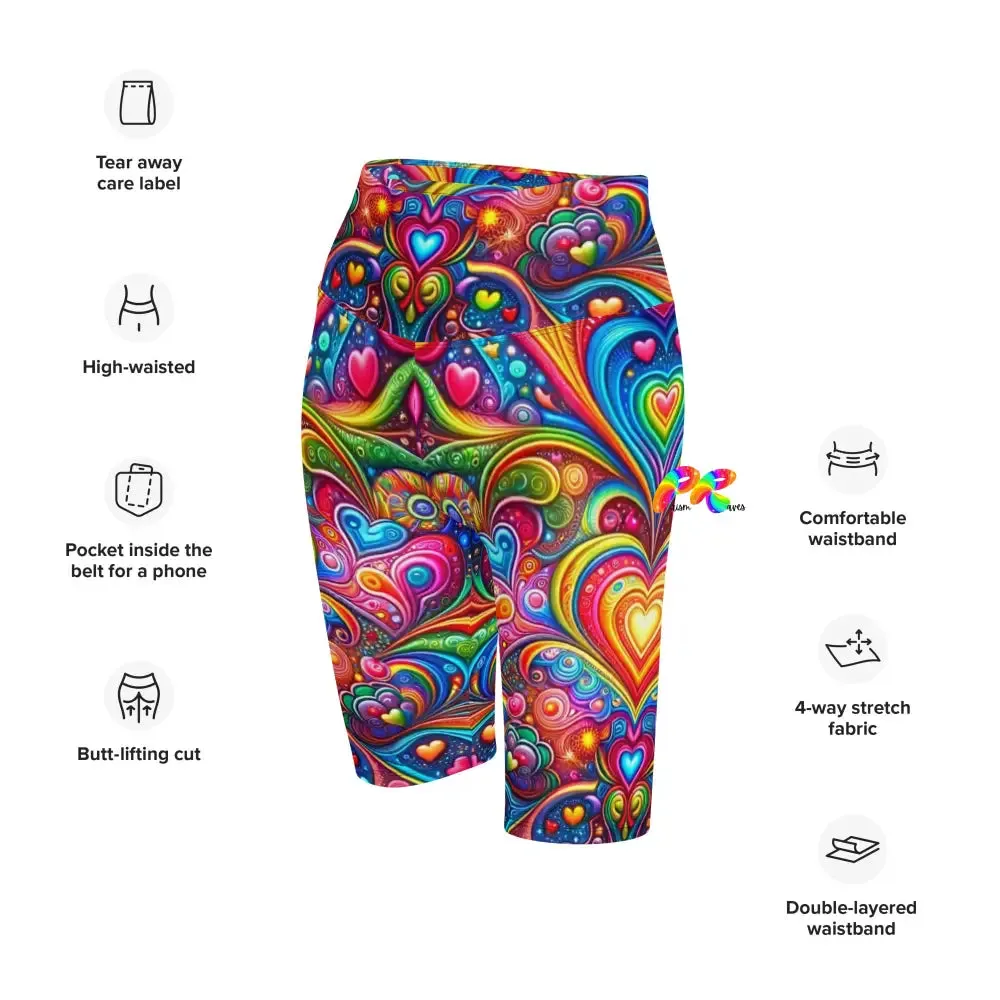 Love Dreamscape Rave Biker Shorts