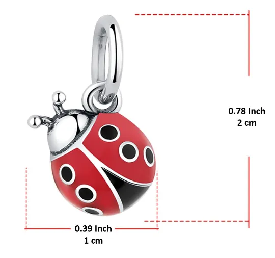 Lucky Red & Black Enamel Ladybug Charm