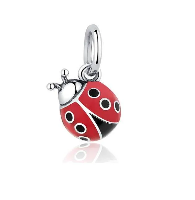 Lucky Red & Black Enamel Ladybug Charm