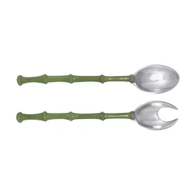 Mariposa Bamboo Salad Servers - Green