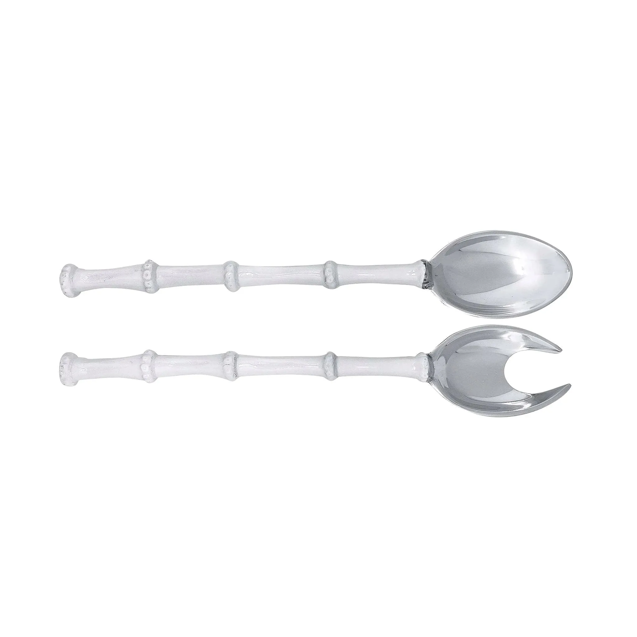 Mariposa Bamboo Salad Servers - White